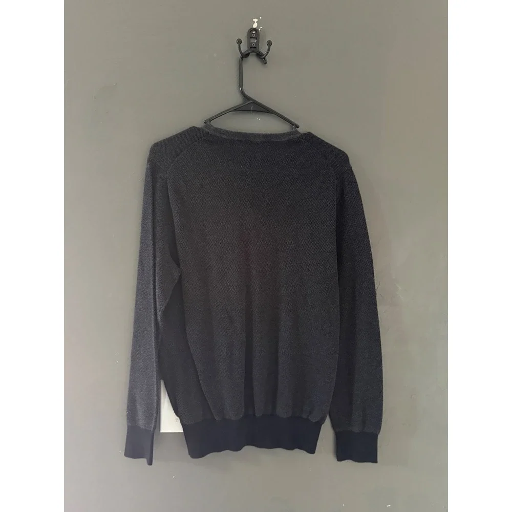 Polo Ralph Lauren Mens Pima Cotton Crewneck Sweater Charcoal Grey Purple Pony M‎